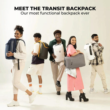MOKOBARA Transit Backpack | Fits Laptop Up To 16 Inch, 30L Capacity, Water-Resistant Polyester, Vegan Leather Trims | Money Moves, Black