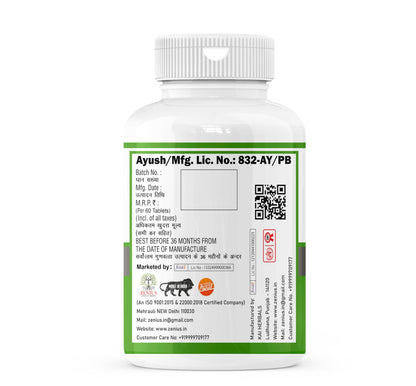 Zenius Wheat Grass Tablets | Super Antioxidant Supplement | Ayurvedic Medicine for Detoxification of Liver, Acidity and Immunity | 60 Tablets (Pack of 1)