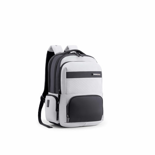 American Tourister Verve 17" Laptop Backpack | USB Charging Port | Smart Trolley Sleeve | Hidden Pocket | Tractum Suspension Straps | Office Bag for Men and Women | Cool White | 1 Year Global Warranty