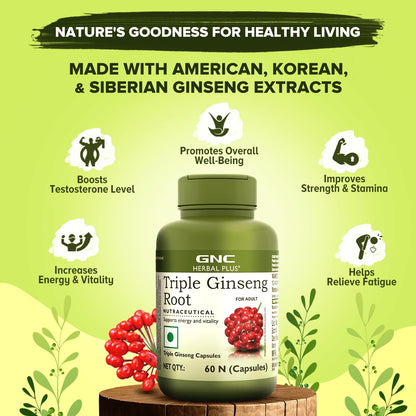 GNC Herbal Plus Triple Ginseng with Korean, American & Siberian Ginseng- image 5