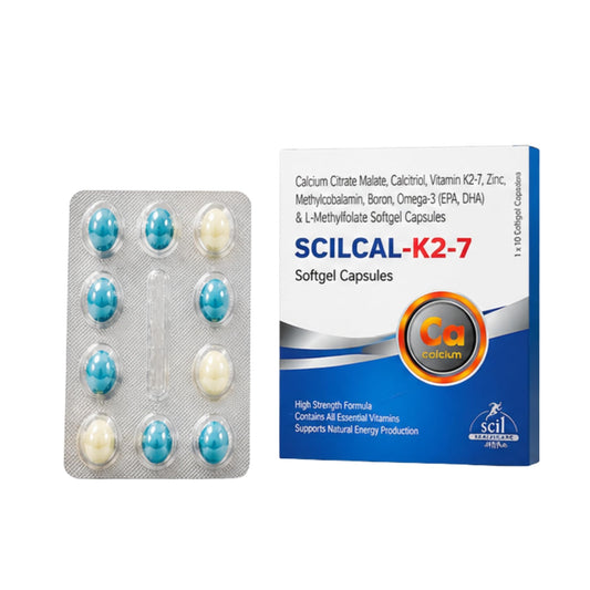 SCIL HEALTHCARE.INDIA Scilcal-K2-7 Calcium and Multivitamin Tablets | Daily Nutritional Supplement for Wellness Support