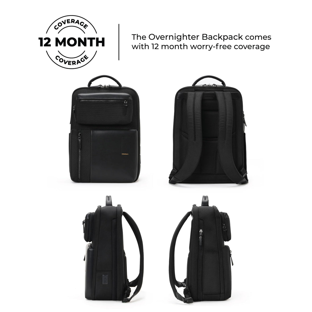 MOKOBARA Overnighter 23L Laptop Backpack 16 Inch Office Travel Black