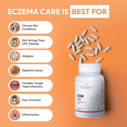 Autoimmunity care Eczema Care | with S.Boulardii, Eczema, Skin Allergies, Skin Rashes, Acne, Alopecia | Supports Immune System, Reduces Systemic Inflammation | 60 Capsules