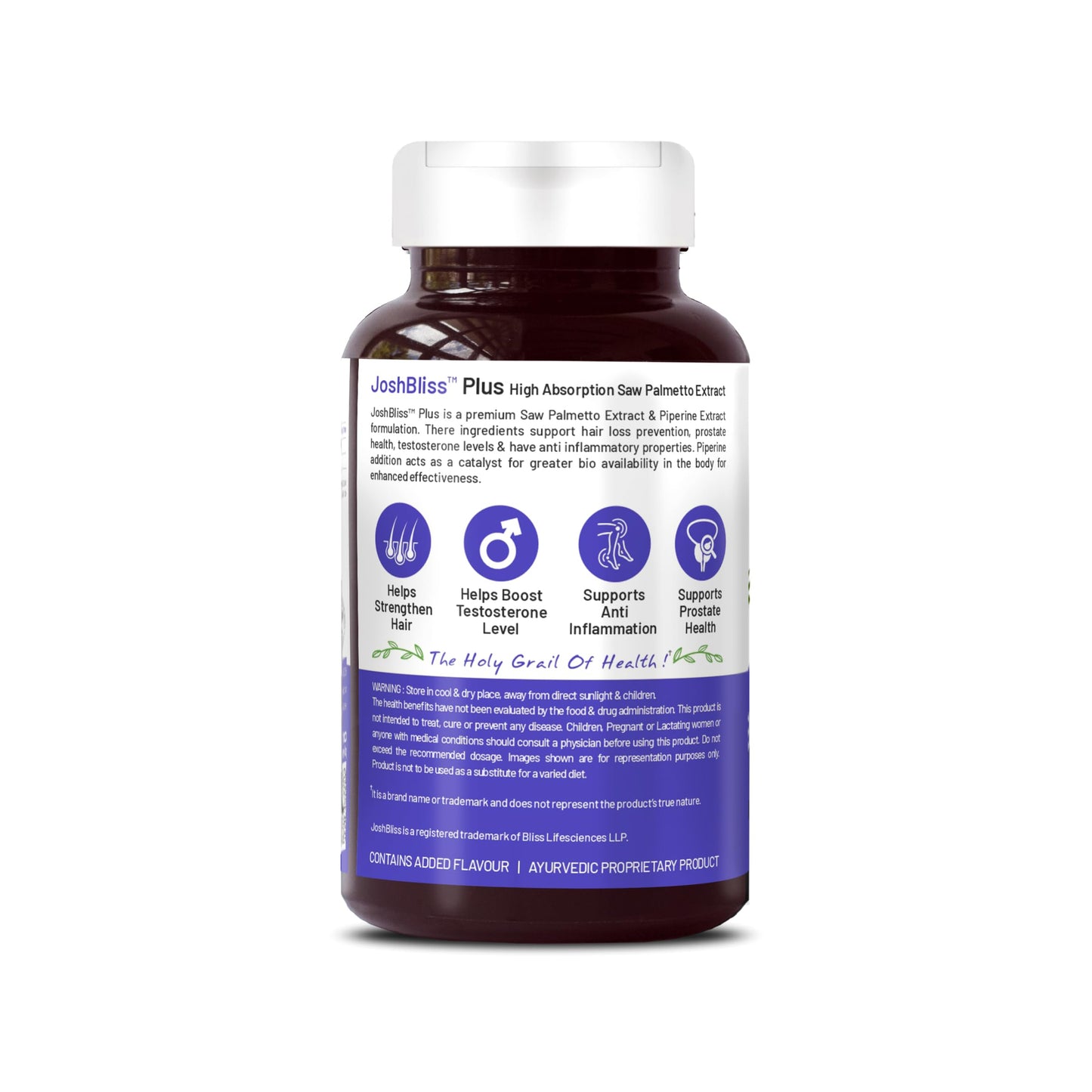 Bliss Welness Saw Palmetto Extract 800 MG | Hair Growth Prostate Health Support Urinary Tract Function Prevent Hair Fall Ayurvedic DHT Blocker Health Supplement - 120 Tablets (2 Month Pack)
