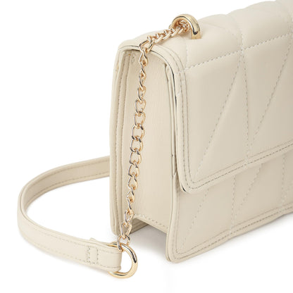 Fastrack Trendy White Sling Bag with Adjustable Straps | Faux-Leather Women's Handbags | Sling for Casual Carry | Sling for Casual Carry