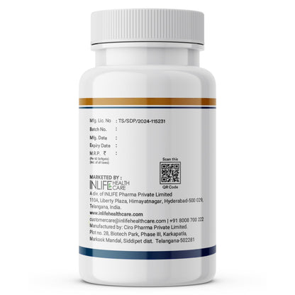 INLIFE Vitamin D3 5000 IU Cholecalciferol with Coconut Oil Supplement for Better Absorption, For Men & Women, Immunity, Bone Health, Muscles - 60 Softgels