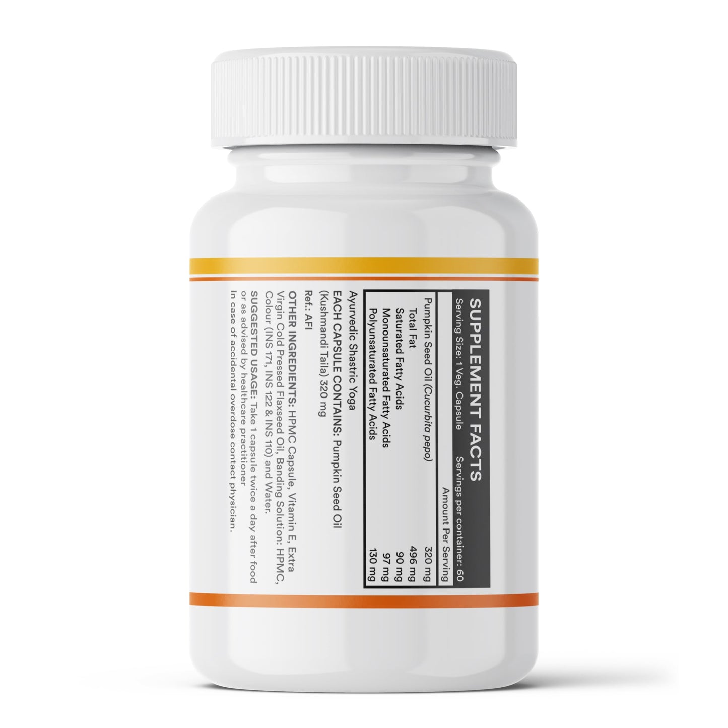 INLIFE Pumpkin Seed Oil, Extra Virgin Cold Pressed, Plant Based Phytosterols, Hair & Prostate Health, Men Women, 60 Veg Capsules