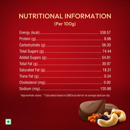 LuvIt. Luscious Fruit & Nut Chocolate Bars | Multipack | Deliciously Smooth | Pack of 6-52g Each