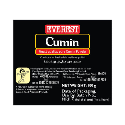 Everest Cumin Powder, Carton, 100 Gram