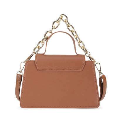 Tan Stitchpop Sling | Quilted Faux-Leather Women’s Handbag | Sling with Dual Carry Options & Magnetic Closure