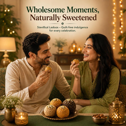 Stevi0cal Utsav Ladoos | 12 Ladoos, 360g | Sweetened with Stevia