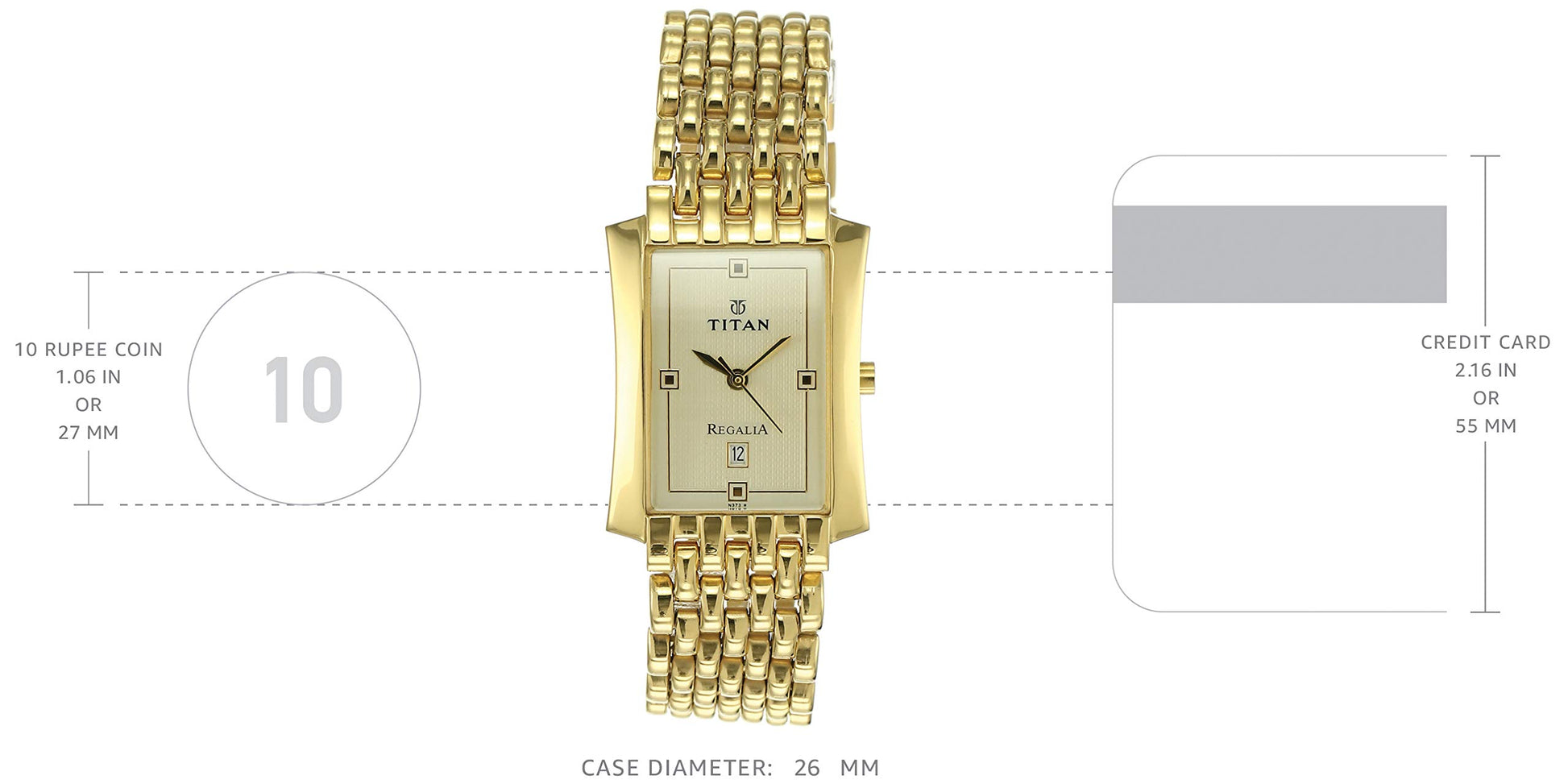 Titan Regalia Analog Gold Dial Men's Watch-NL1927YM05/NP1927YM05- image 6