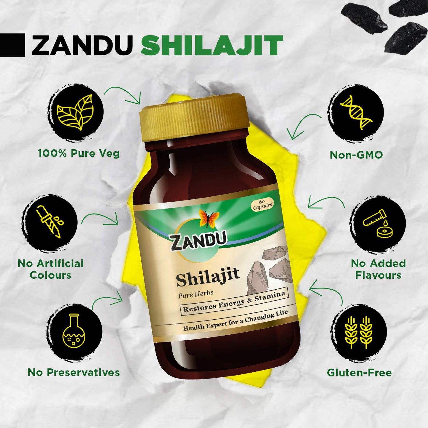 Zandu Shilajit Capsule, 60 capsules x Po2, Original and Pure Himalayan- image 5