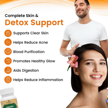 Gandhak Vati | Ayurvedic Herbal Supplement for Skin Wellness, Detox Support & Digestive Health | Supports Natural Immunity & Overall Wellness | 40 Tablets