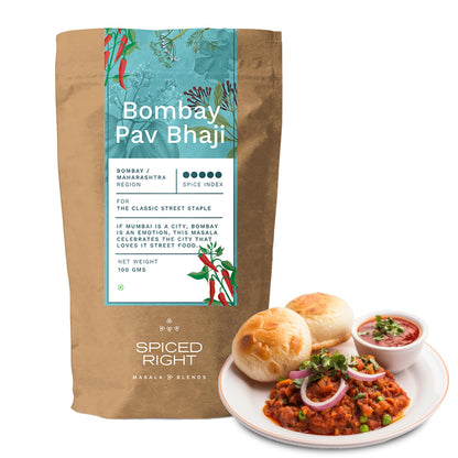 Spiced Right: Bombay Pav Bhaji Masala - Authentic 200g Blend for Pav Bhaji, Easy Cooking & Irresistible Flavors
