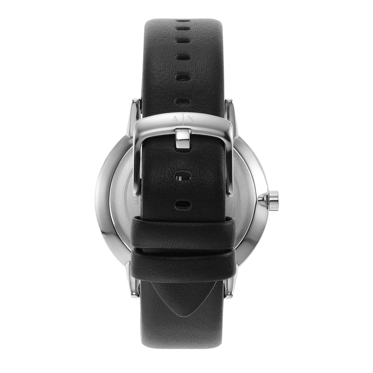 Armani Exchange Leather Analog Black Dial Men Watch-Ax2745, Black Band