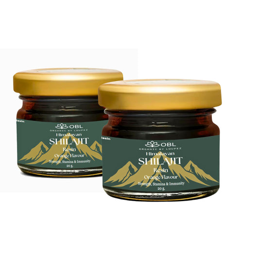OBL ORGANIC BY LOUPEZ Shilajit Resin and Honey |For Strength, Stamina & vitality|Muscle Booster and Supplement 160 serving in Pack Of 2 (Orangeflavour)250mg per serving