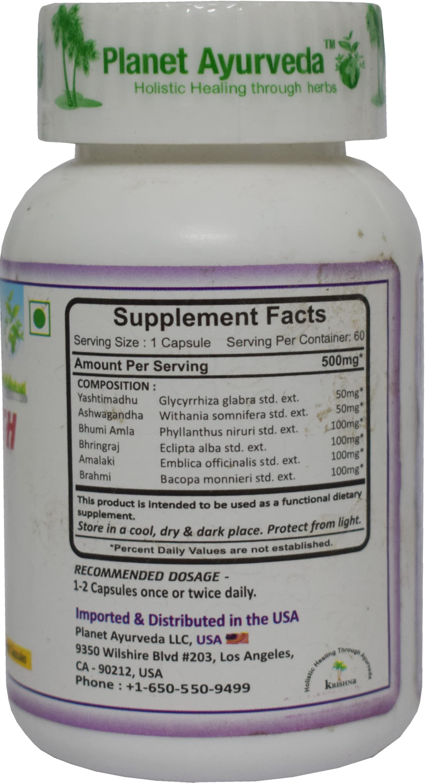 Planet Ayurveda Hair Growth formula for Longer & Thicker Hair- 60 Capsu- image 2