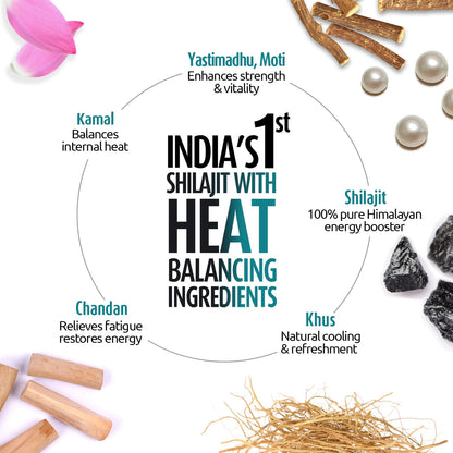 Zandu Shilajit Cool Rush Resin 10g: The 1st ever Himalayan Shilajit with heat balancing ingredients I All Season Energy | Boost Strength & Stamina | >70% Fulvic acid