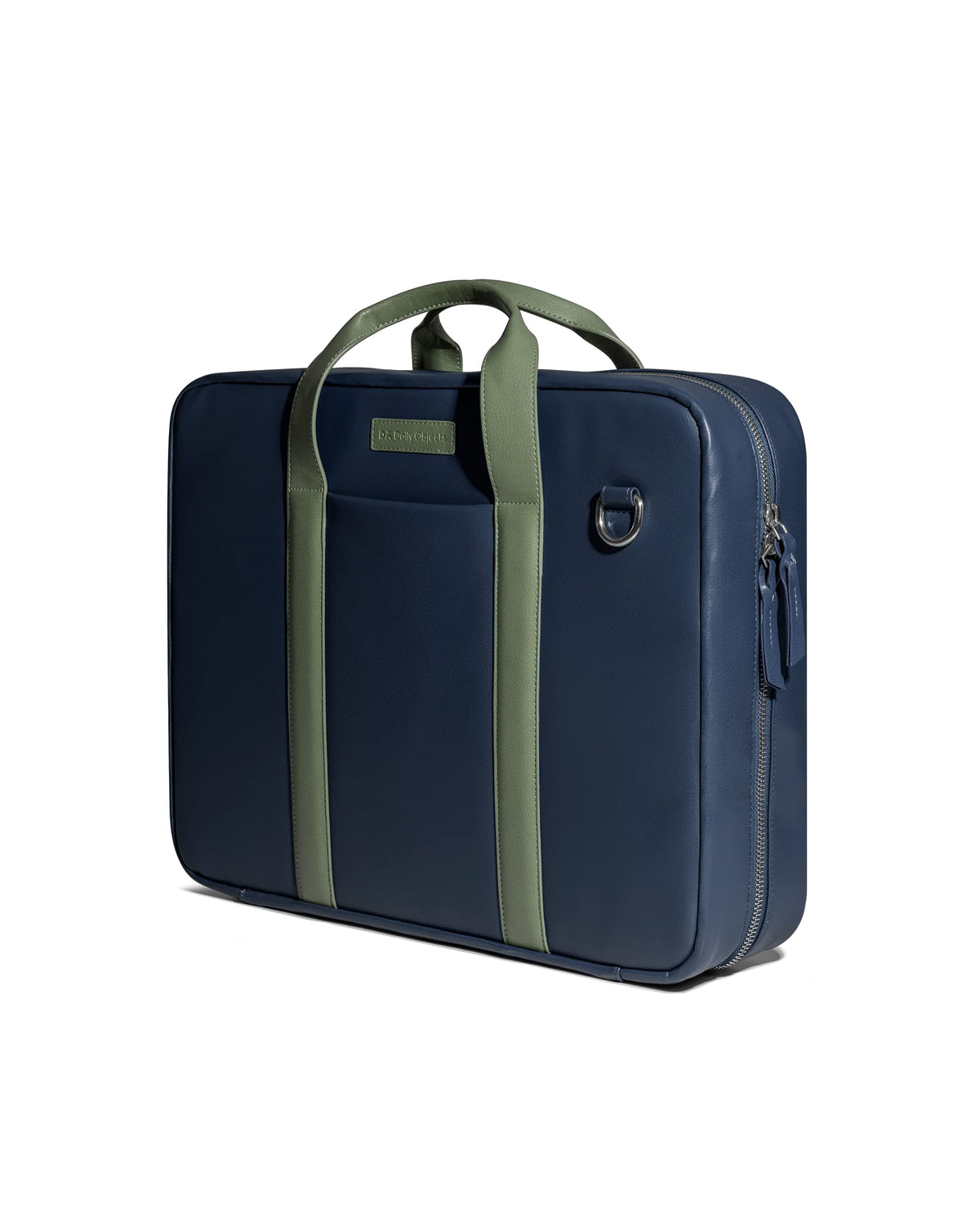 DailyObjects Unisex Blue Urban Classic Briefcase Vegan Leather Laptop Messenger Bag (13L) with Adjustable Straps | Zip Closure with Slip Pockets | Detachable Carry Pouch and A Large Storage|