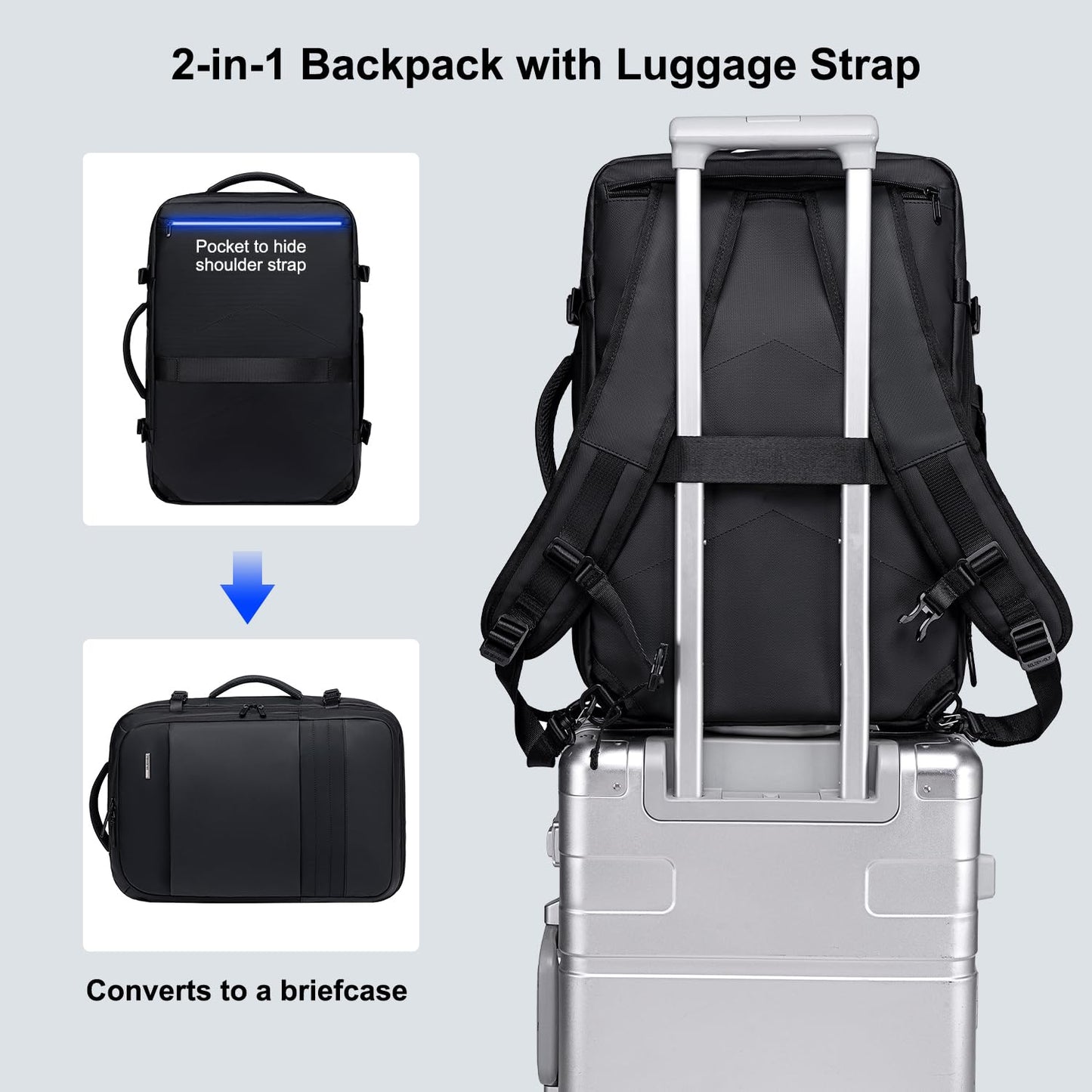 GOLDEN WOLF Travel Backpack for Men 44L Heavy Duty Laptop Backpack Expa- image 5