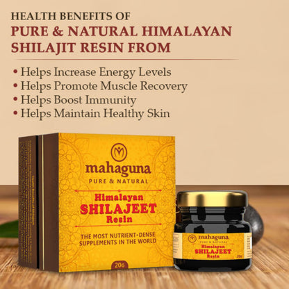 Mahaguna Shilajit Gold Resin - 20g | Helps in boosting Stamina | 100% Ayurvedic