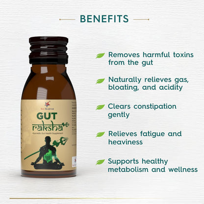 SK Gut Raksha | Ayurvedic Gut Health Supplement (5 in 1 pack) | Made In India | All in one Digestive-Care Solution | No Artificial Colors, Flavours & Sugars | Improves Gut Health