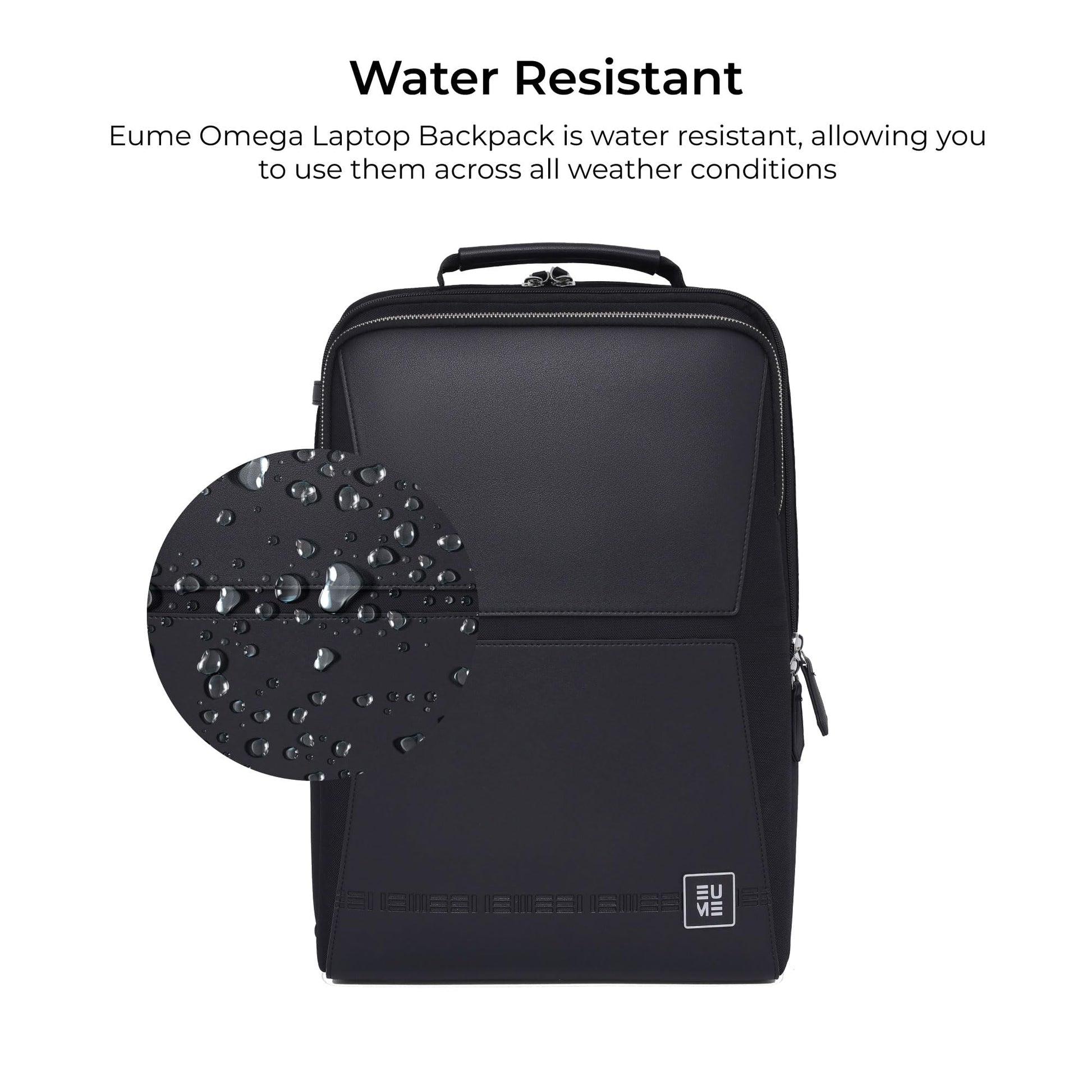 EUME Omega 24L Backpack Bag For Man, Charcoal Black | 3 Large Compartme- image 4