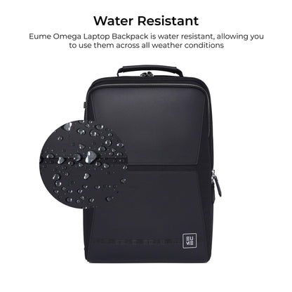 EUME Omega 24L Backpack Bag For Man, Charcoal Black | 3 Large Compartme- image 4