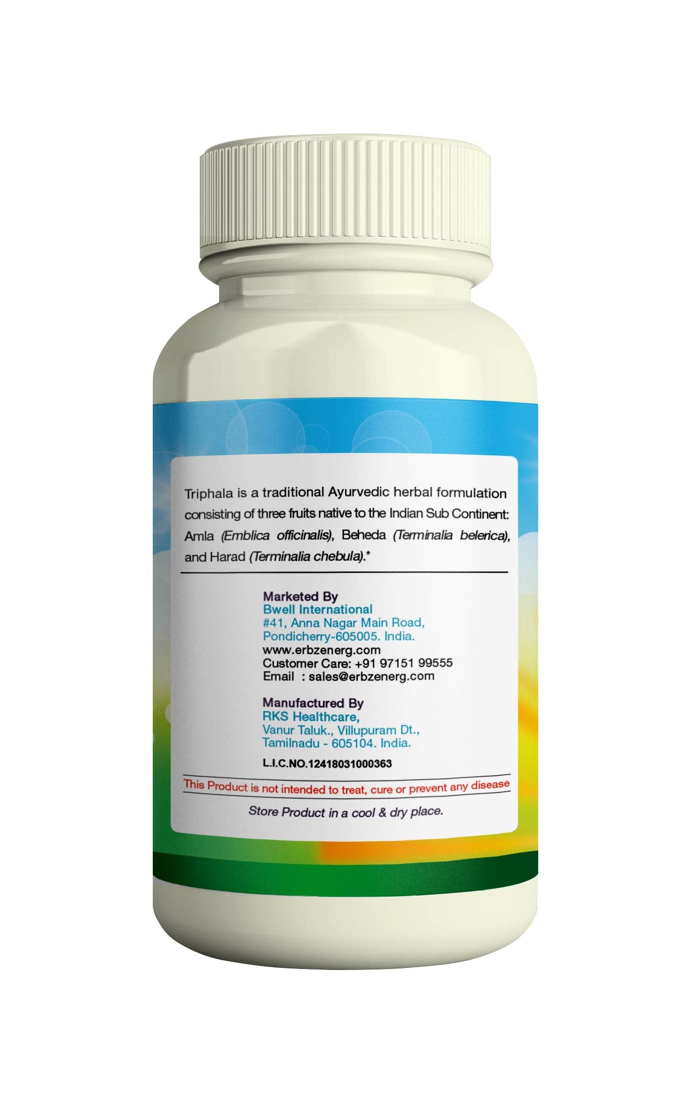 ERBZENERG Organic TRIPHALA 60 Capsules | Pack of 2
