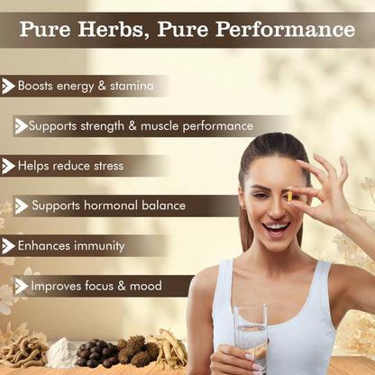 Lebrostone Ayurvedic Capsule | Ashwagandha, Safed Musli, Shatavari, Kauch Beej, Gokshura & Akarkara |Combo Pack of 6