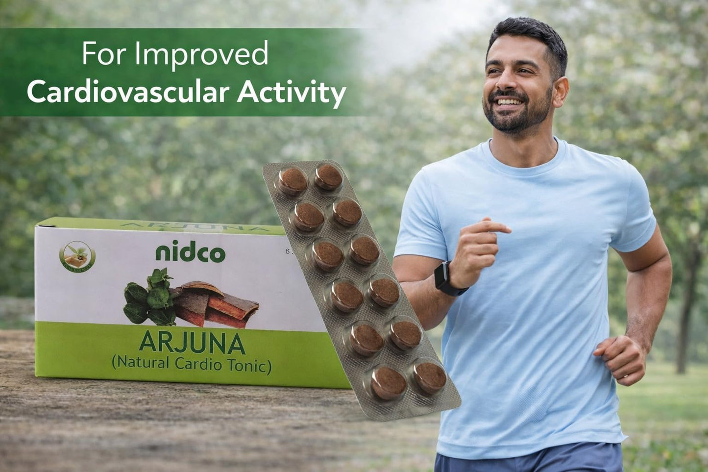 NIDCO Herbal Heritage Arjuna 60 Tablets | Promotes Heart Health | Healthy Metabolism Manages Cholesterol Level | Blood Pressure Support | 500mg/Serving (Pack of 1)
