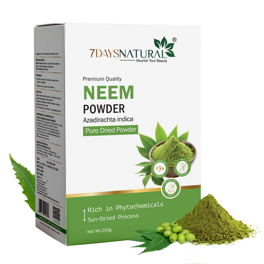 7DAYSNATURAL Premium Neem Powder - Sun-Dried Herbal Powder (Azadirachta Indica)