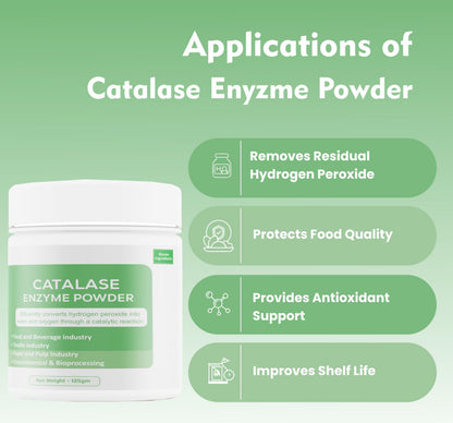 Bioven Ingredients Catalase Enzyme Powder, Non-GMO, Dietary Supplements/Food and Beverages, Broad pH Range of Activity, Excellent Thermostability, Hydrolyse Hydrogen, No Filters/Binder