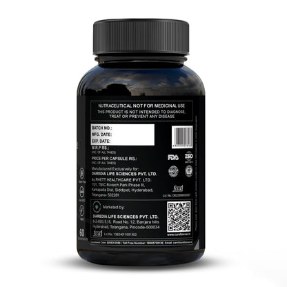 CUREFOREVER Testosterone Supplement for Men with Korean Ginseng & Grape Seed – Boost Strength & Stamina | 120 Veg Capsules | Herbal Performance Booster with Green Tea for Energy & Wellness