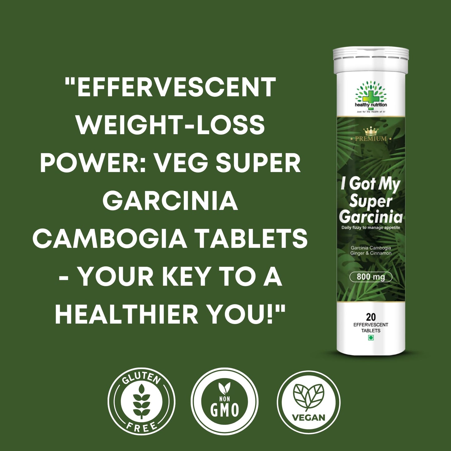 Healthy Nutrition - Just for the Health of it Veg Super Garcinia Cambog- image 3