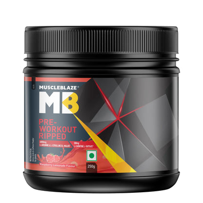 MuscleBlaze Pre Workout Ripped (Raspberry Lemonade, 250 g, 27 Servings)