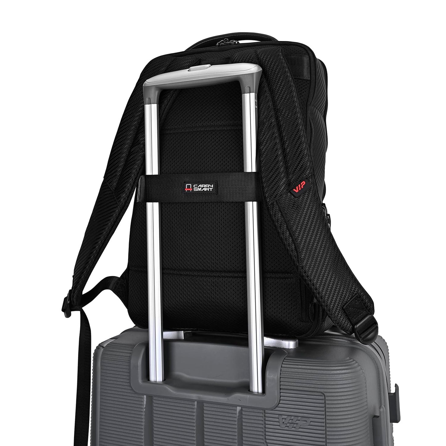 VIP Urban 17 Inch Compatible Laptop Backpack 20L | Water-Resistant with USB Charging Port | Padded Laptop Sleeve, 2 Compartments, Trolley Sleeve | Office & Travel Backpack for Men & Women (Black)