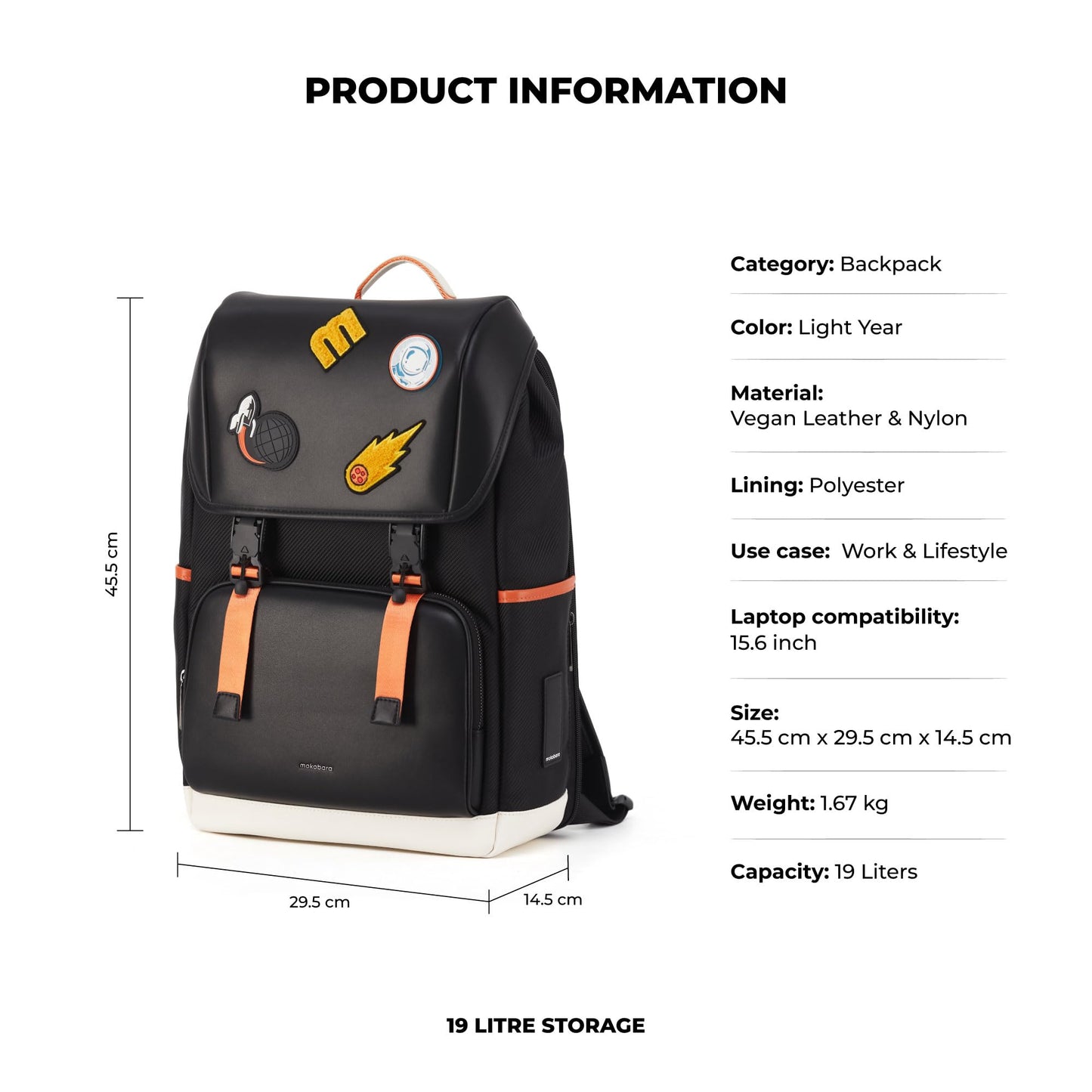 MOKOBARA The Dodge Backpack | Water-Resistant Nylon With Vegan Leather Trims | 15.6” Laptop & Tech Compartment | Organised Travel & Commute Bag | Black | 21L