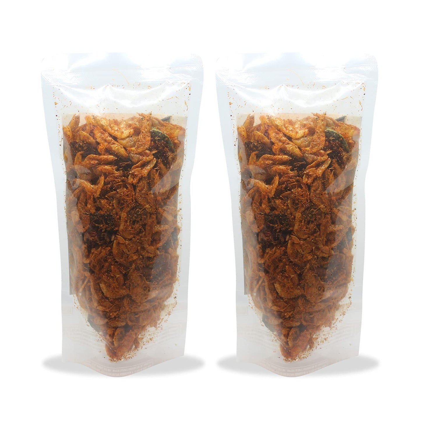 Jude's Food Products - Masala Fried Kardi | Dried Sea Prawns, Seafood |Cleaned & Cooked with Spices | Ready to Eat | No Added Color, Flavors | Dried Fish Snack, Food Accompaniment | Pack of 2 x 50 gms