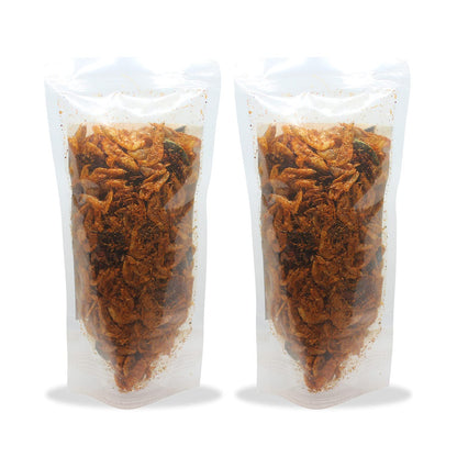 Jude's Food Products - Masala Fried Kardi | Dried Sea Prawns, Seafood |Cleaned & Cooked with Spices | Ready to Eat | No Added Color, Flavors | Dried Fish Snack, Food Accompaniment | Pack of 2 x 50 gms
