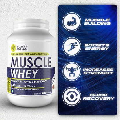 Muscle Asylum Premium Whey Protein | 1kg, 25 Servings | Kesar Pista | W- image 6