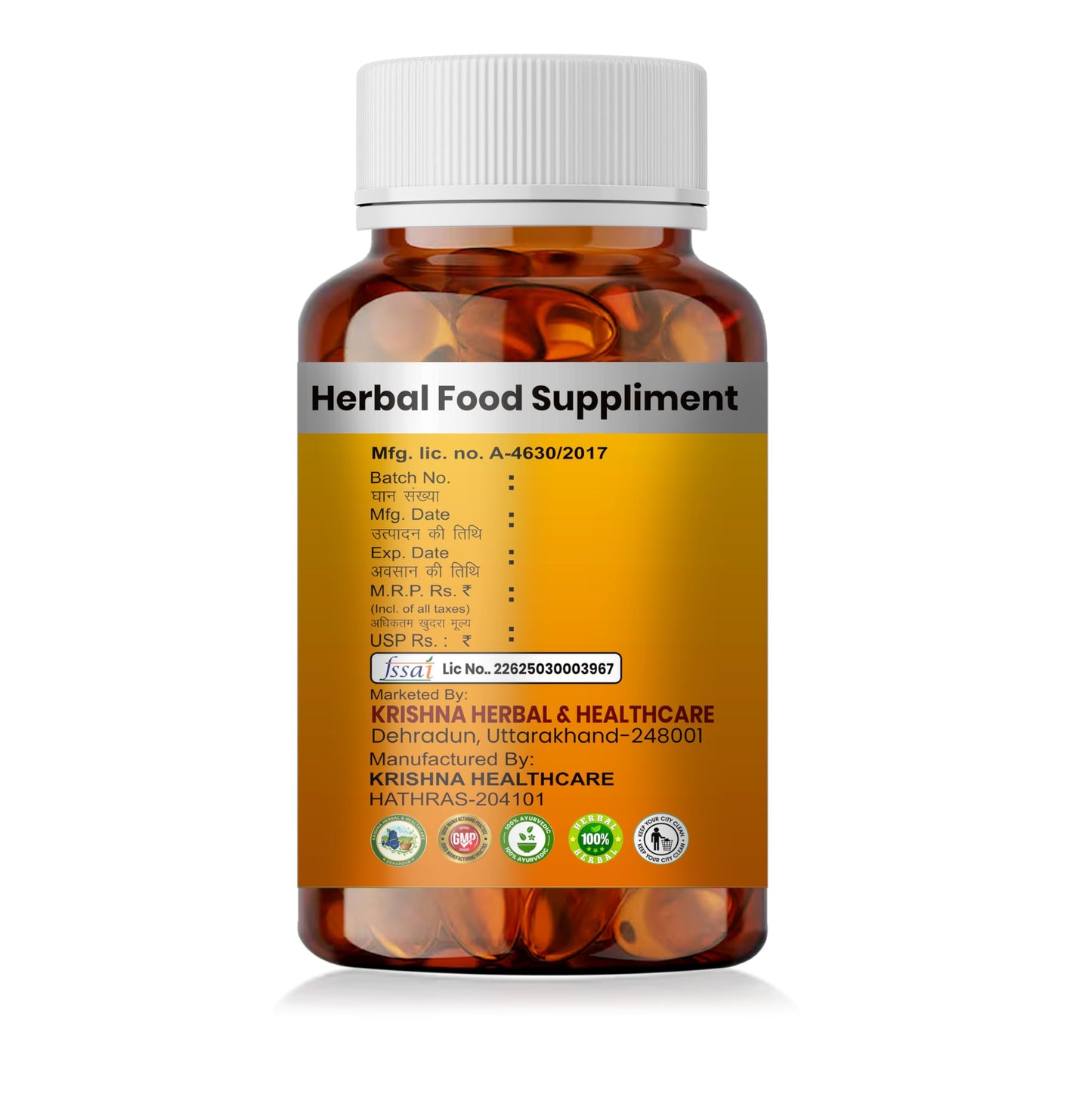 KRISHNA HERBAL & HEALTHCARE Omega3 60 Softgel Nutritional Supplement