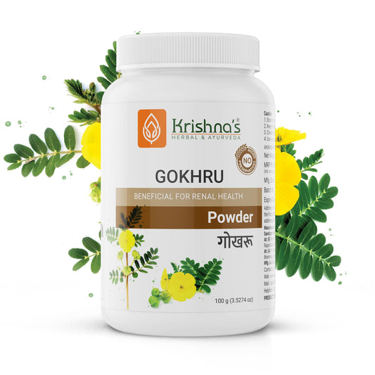 Krishna's Gokhru Powder - 100 g | Preservative Free | Natural Powder For Men's Wellness