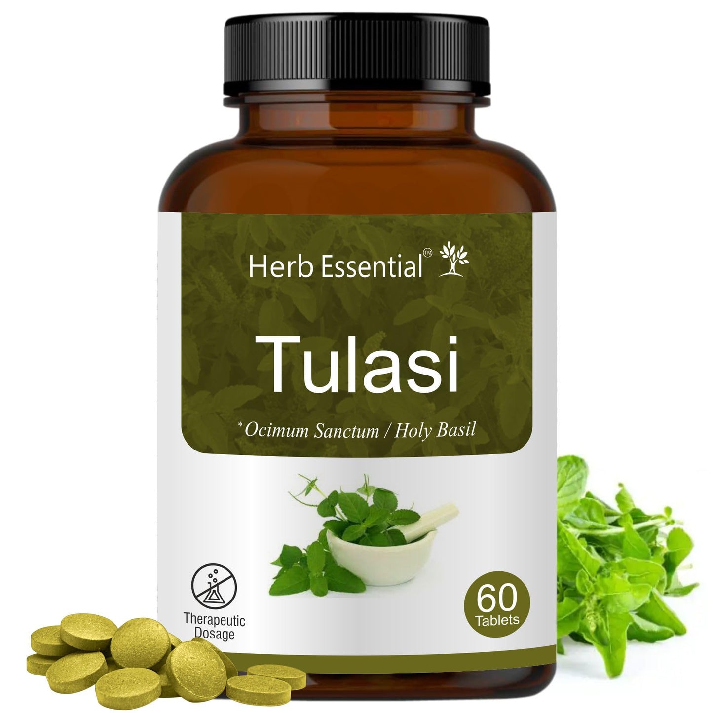 Herb Essential Tulsi Tablet, 500 Mg, 60 Tablets | Respiratory Wellness | Relieve