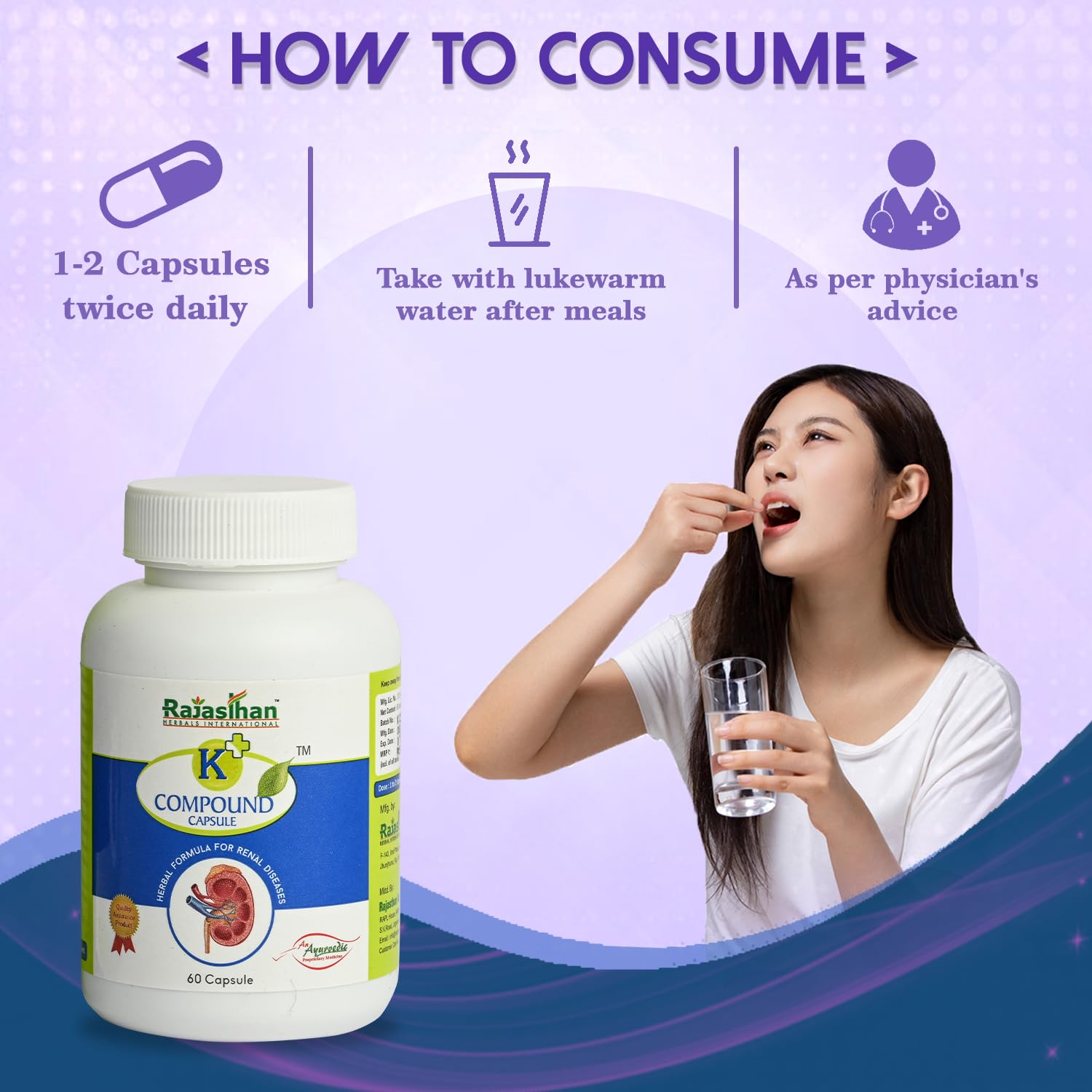 K+ Compound Capsule by Rajasthan Aushdhalaya for | Healthy Kidneys | 60- image 4