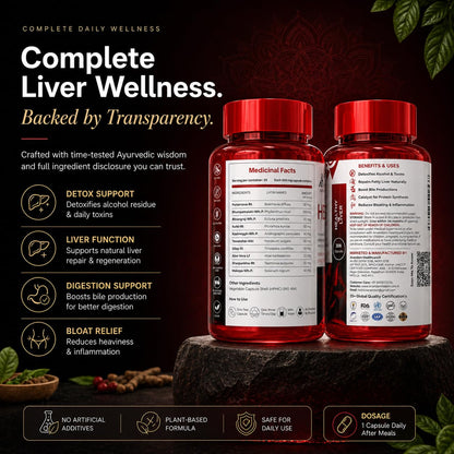Liver Detox & Cleanse Capsules for Fatty Liver & Alcohol Detox | Ayurvedic Liver Support Supplement for Repair & Function | Improves Digestion & Metabolism | Herbal Liver Health Capsules for Men & Women – Hepazine