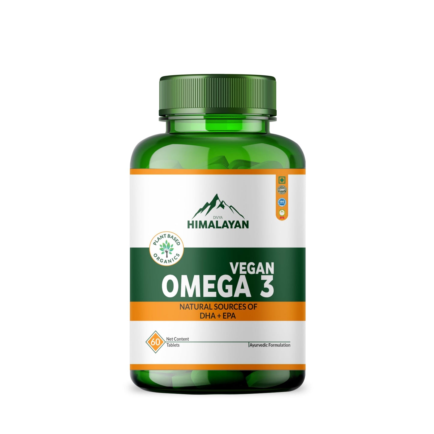Divya Himalayan Vegan Omega 3-6-9 Tablets | 100% Natural & Vegan Omega Fatty Acids | Supports Heart, Brain, Joint & Skin Health | 60 Tablets