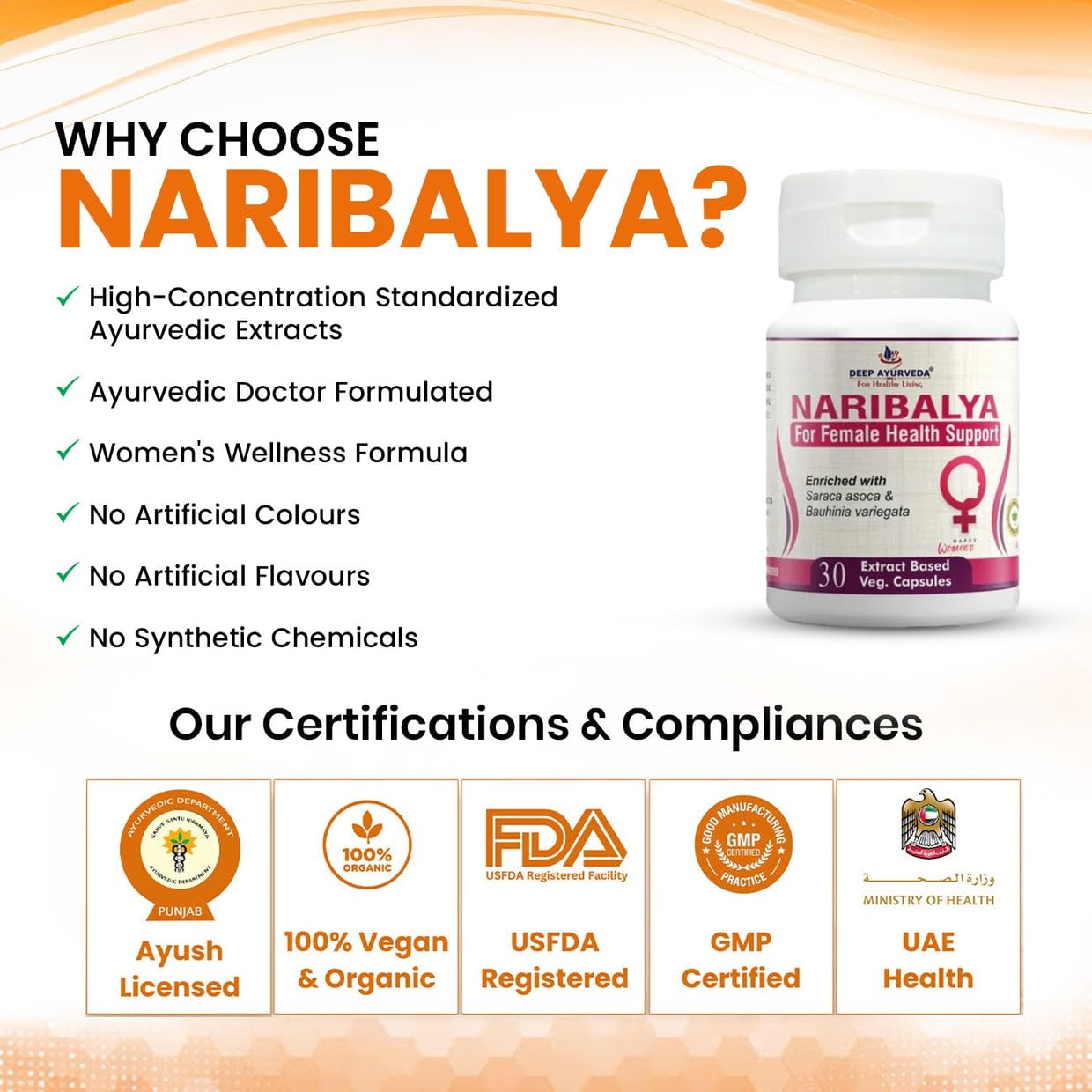 Naribalya Women Wellness Vegan Capsules (60) | Ayurvedic Supplement for Hormonal Balance, Energy, PCOS Support & Overall Female Health