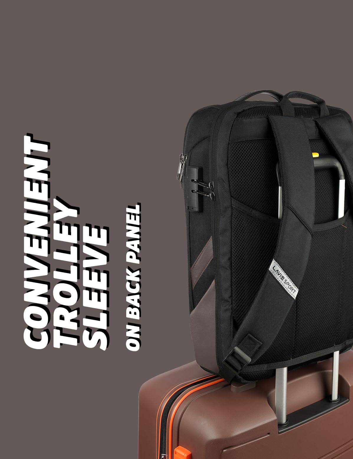 Lavie Sport 45cm Emperor Anti-Theft Premium 24 Litres Backpack with Lap- image 4